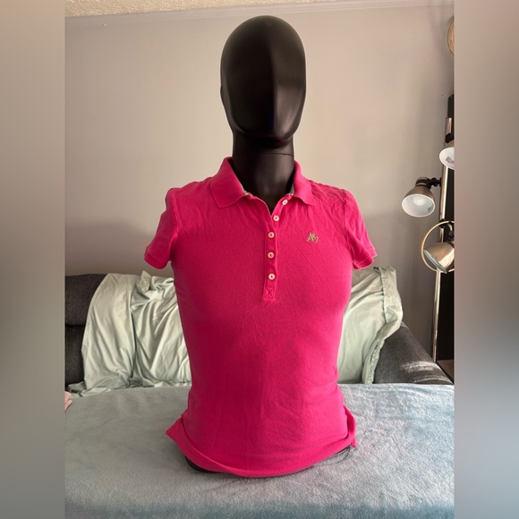 Aeropostale Tops - Aeropostale Fuchsia Button Down Polo Shirt